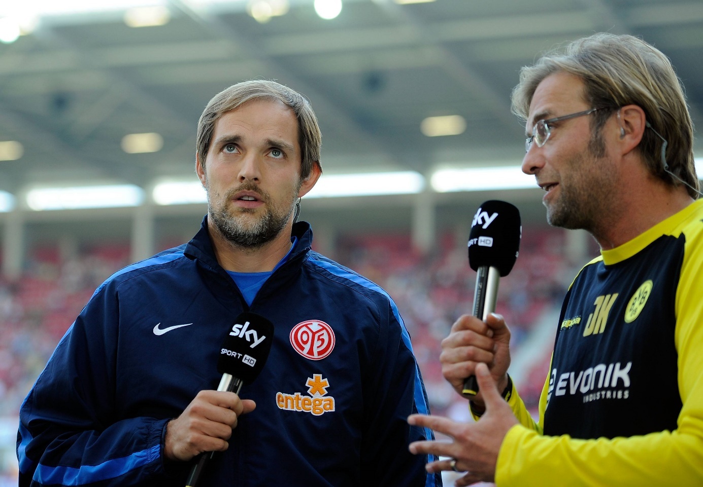 Die beiden großen Trainer-Ikonen von Mainz 05: Jürgen Klopp (r.) und Thomas Tuchel (l.) im Jahr 2011. Foto: Imago Images